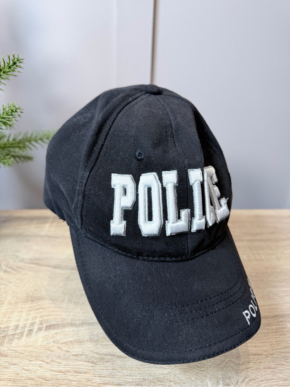 Men’Black 'POLICE' Embroidered Baseball Cap